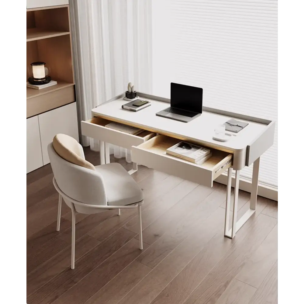 Otto Office Desk - White Sintered Stone｜ DC Concept