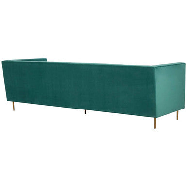 Teal velvet otylia 3 seat green sofa with slender gold legs perfect 3 seat green sofa for stylish living rooms