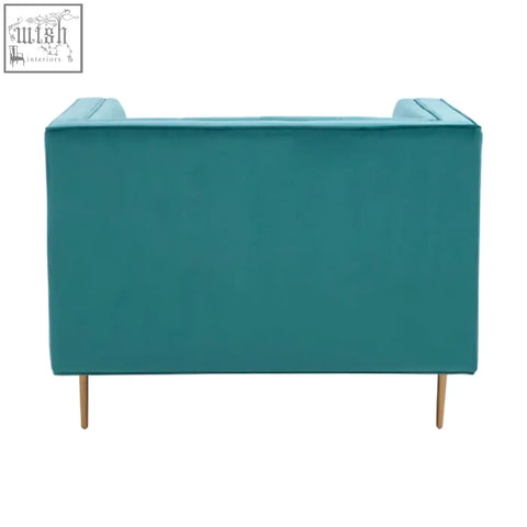 Teal velvet otylia green armchair with slender gold legs perfect green armchair for stylish living rooms
