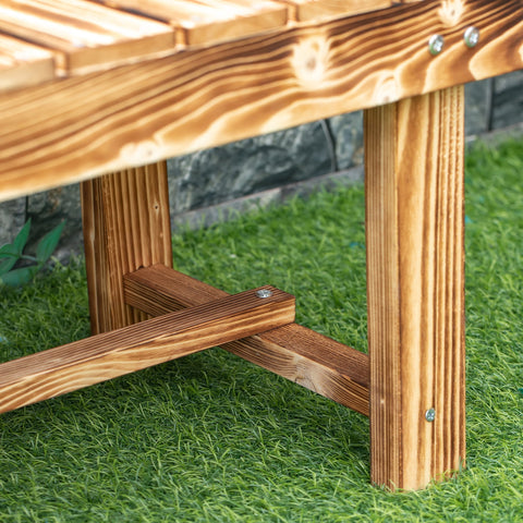 Rustic 110l x 38w outdoor indoor garden bench made of solid fir wood with warm natural finish and visible grain patterns
