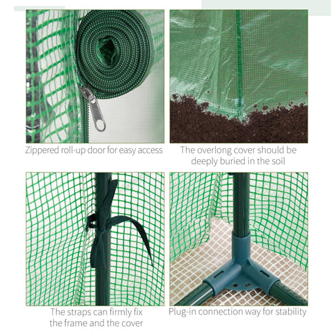 Outsunny green mesh tomato greenhouse with sturdy steel frame plastic cover and roll-up door for outdoor spaces