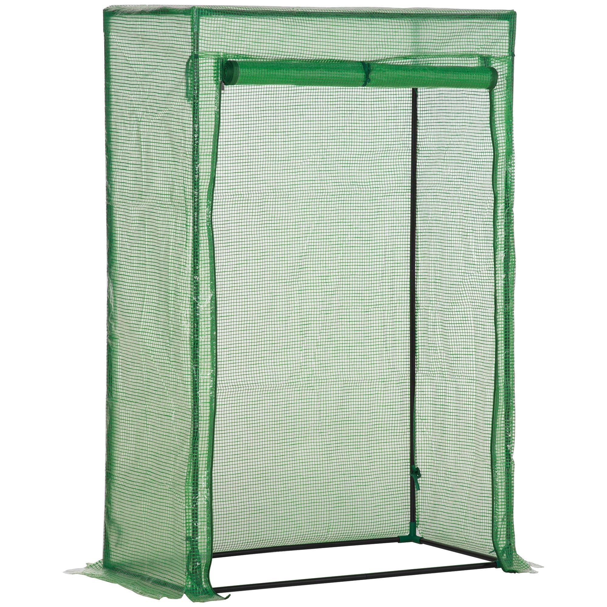 Outsunny green mesh tomato greenhouse with steel frame and plastic cover for outdoor spaces like garden and balcony