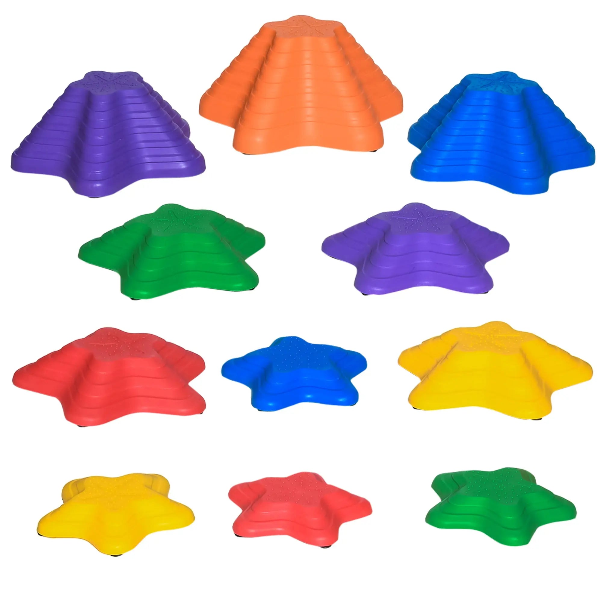 Outsunny multicolored star-shaped plastic balance stepping stones for kids non-slip stackable indoor outdoor use