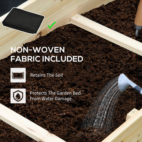 Black non-woven fabric liner for fir wood raised garden bed 105l x 29w perfect for vegetables flowers and herbs