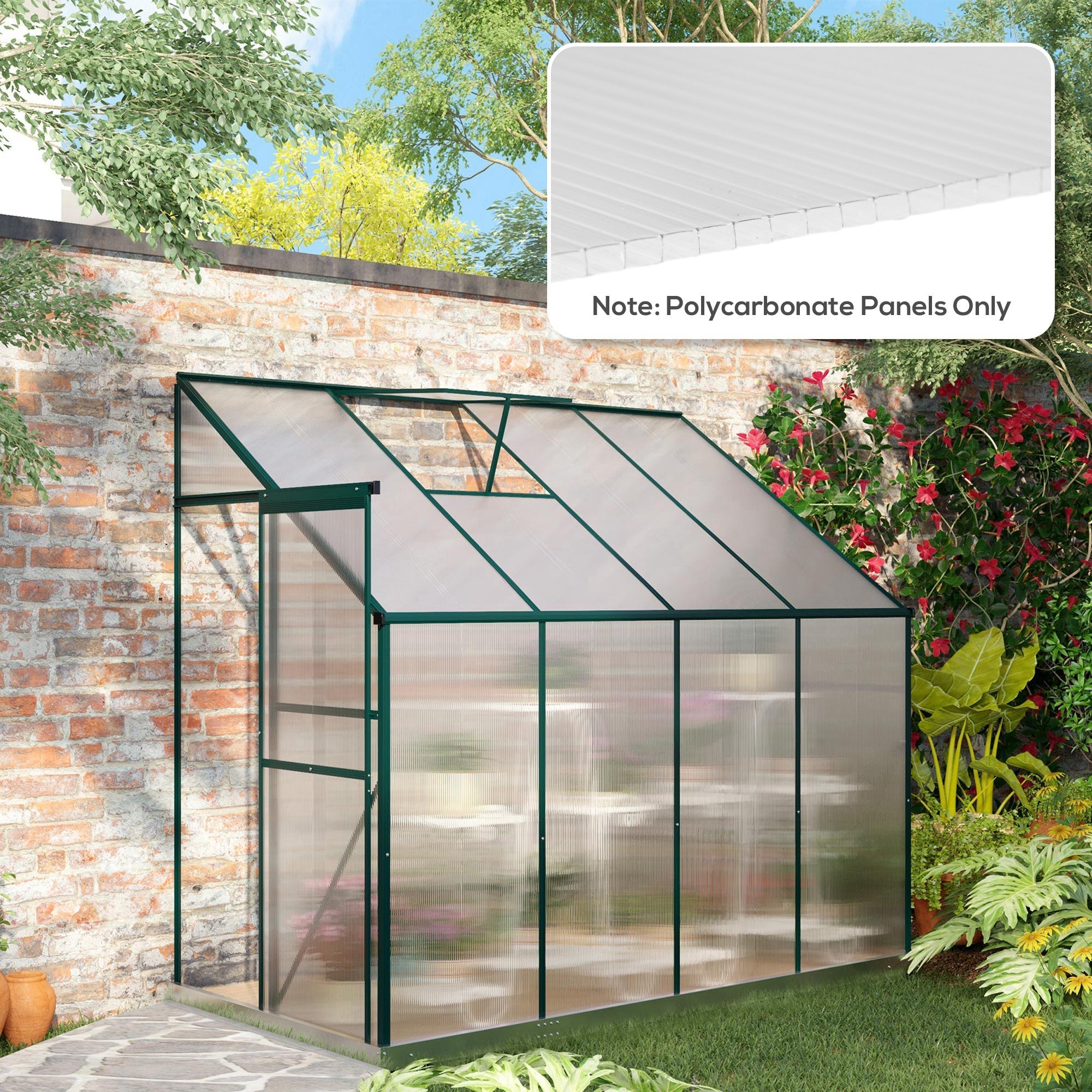 Outsunny 14 Pieces Polycarbonate Sheets, 121 x 61 x 0.4cm Twin-Wall Plastic Roofing Sheets, 10m\'c2\'b2 Replacement Greenhouse Panels, Waterproof and UV Protection, Clear