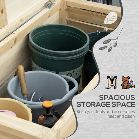 Dark green plastic garden bucket with floral label inside outsunny galvanised metal outdoor storage box for garden use