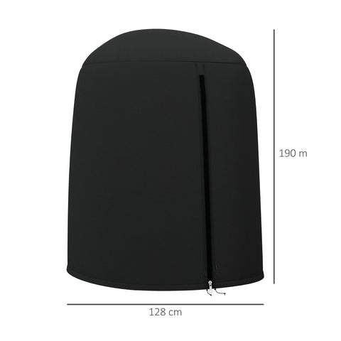 Black Outsunny hanging egg chair cover with central zipper made of durable 420d oxford fabric 190 x Φ128cm