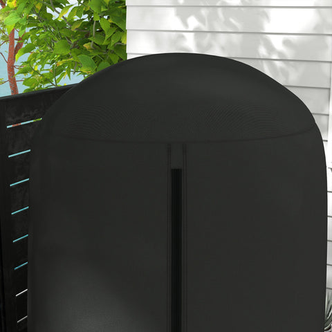 Black outsunny hanging egg chair cover made of durable 420d oxford fabric with curved top and vertical seam