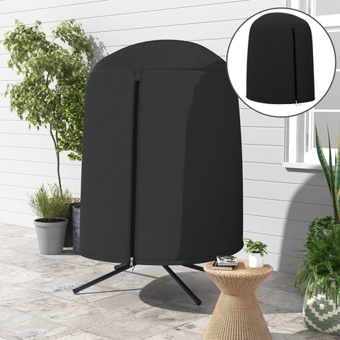 Outsunny black hanging egg chair cover with central zipper made from durable 420d oxford fabric 190 x Φ128cm