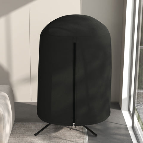Outsunny black hanging egg chair cover with central zipper tripod base made from durable 420d oxford fabric