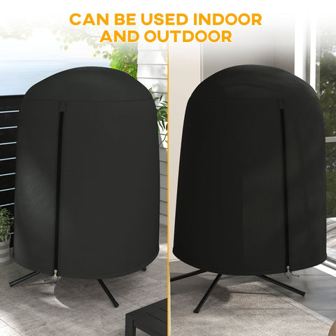 Black outsunny hanging egg chair cover made of durable 420d oxford fabric 190 x Φ128cm for indoor outdoor use