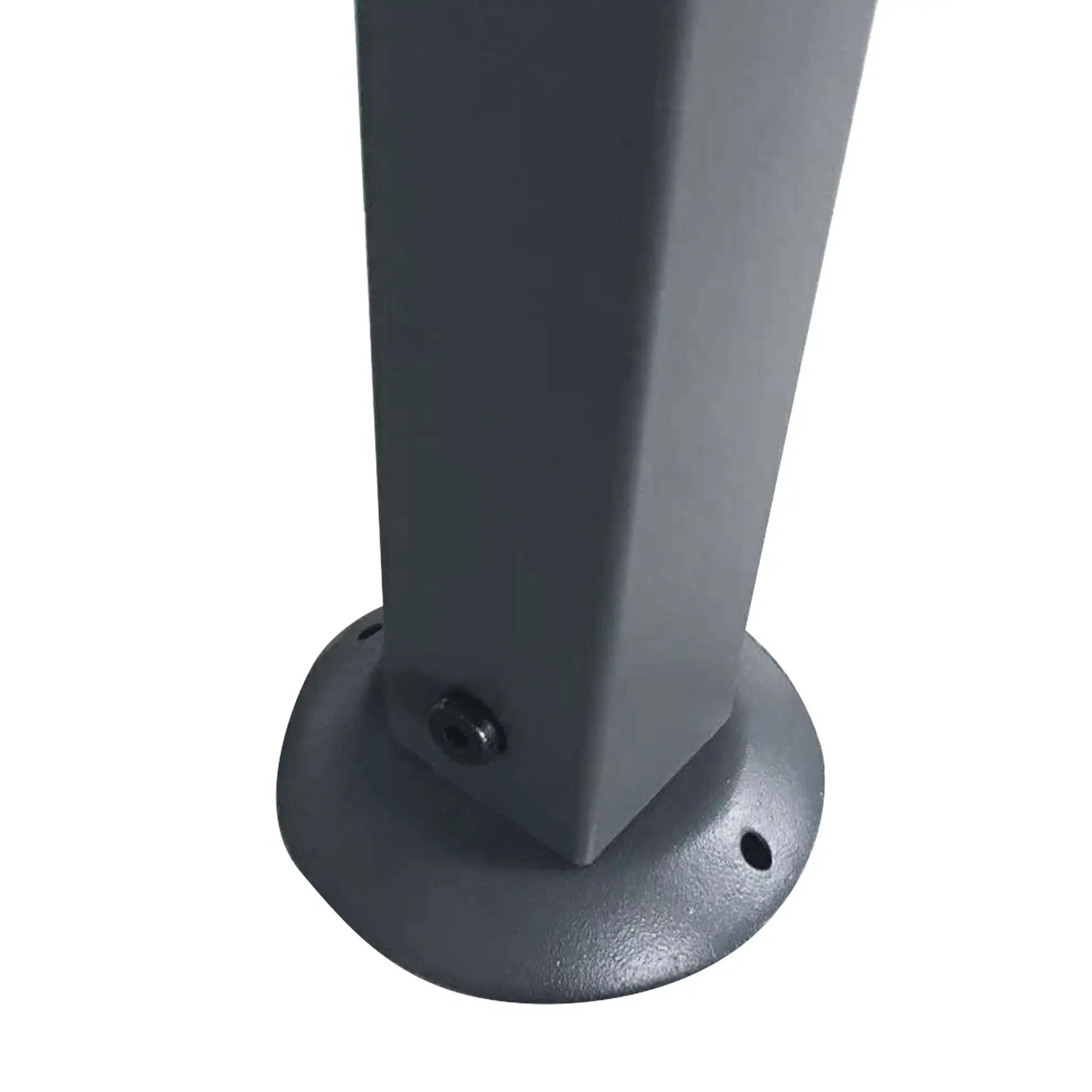 Gray metal square post with circular base for outsunny 2.5m bbq gazebo with bottle opener feature