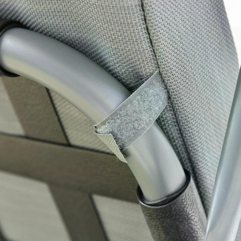 Outsunny 2-in-1 gray woven fabric seater swing chair frame with metallic silver tube and textured grip handle adjustable backrest