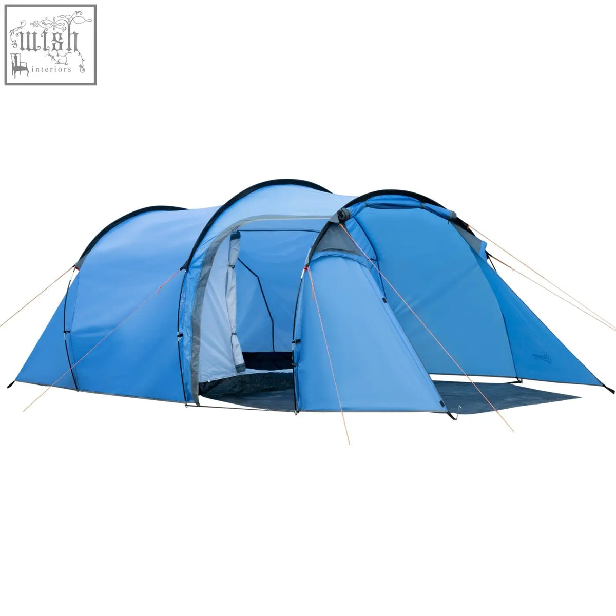 Sky blue outsunny 2 room tent with air vents and porch features for weather-resistant camping and hiking