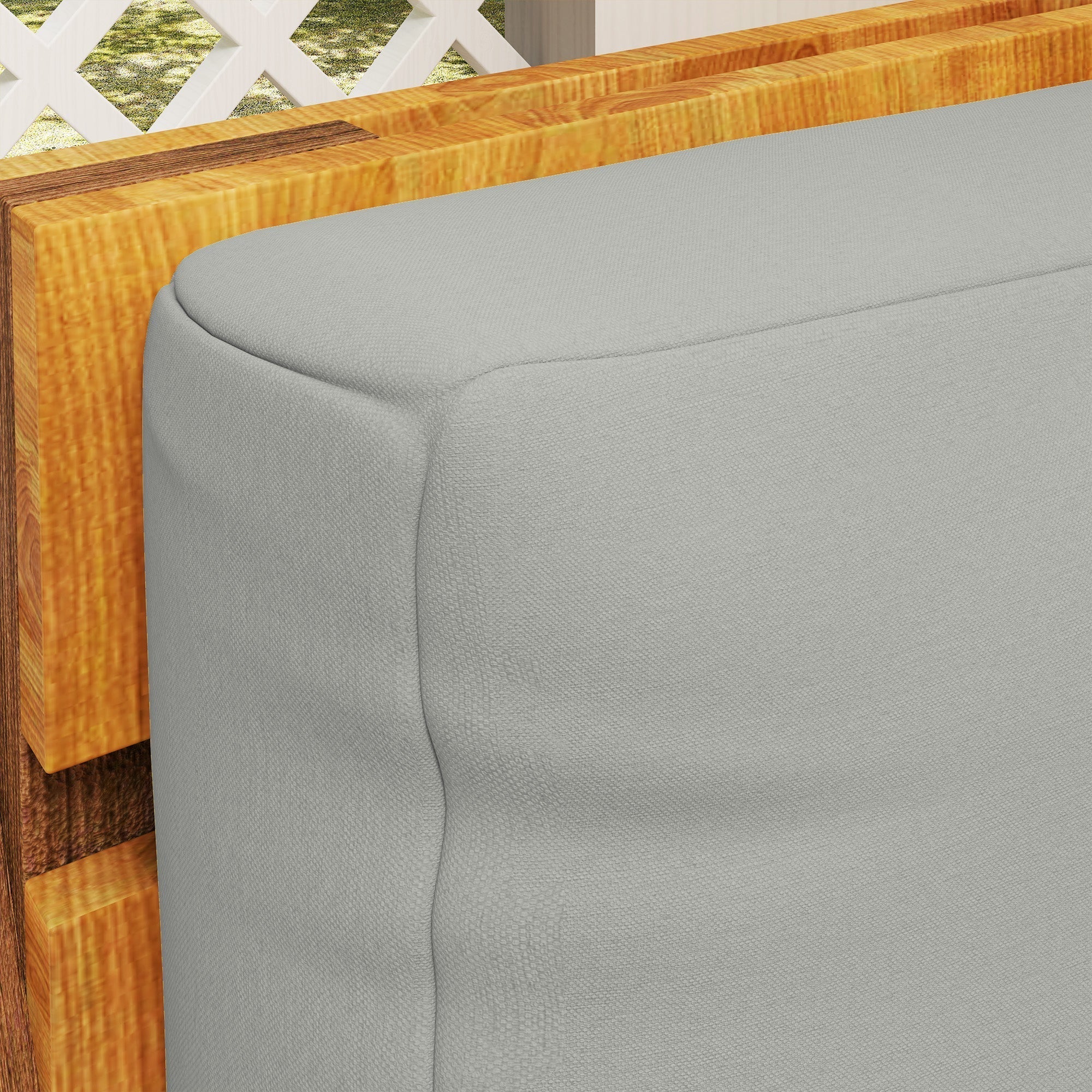 Gray woven seat cushion for pallet furniture cushions 120l x 80w with 20cm thick outdoor light grey fabric pad