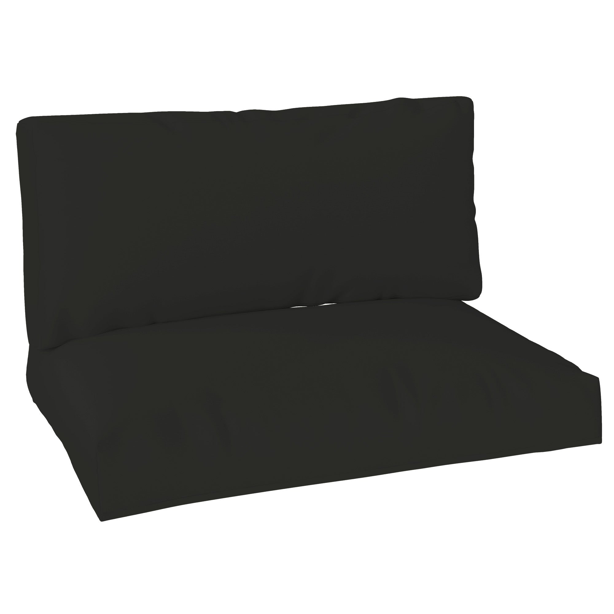 Black outsunny 2 seater pallet furniture cushions with durable 220gsm fabric seat cushion 120l x 80w cm