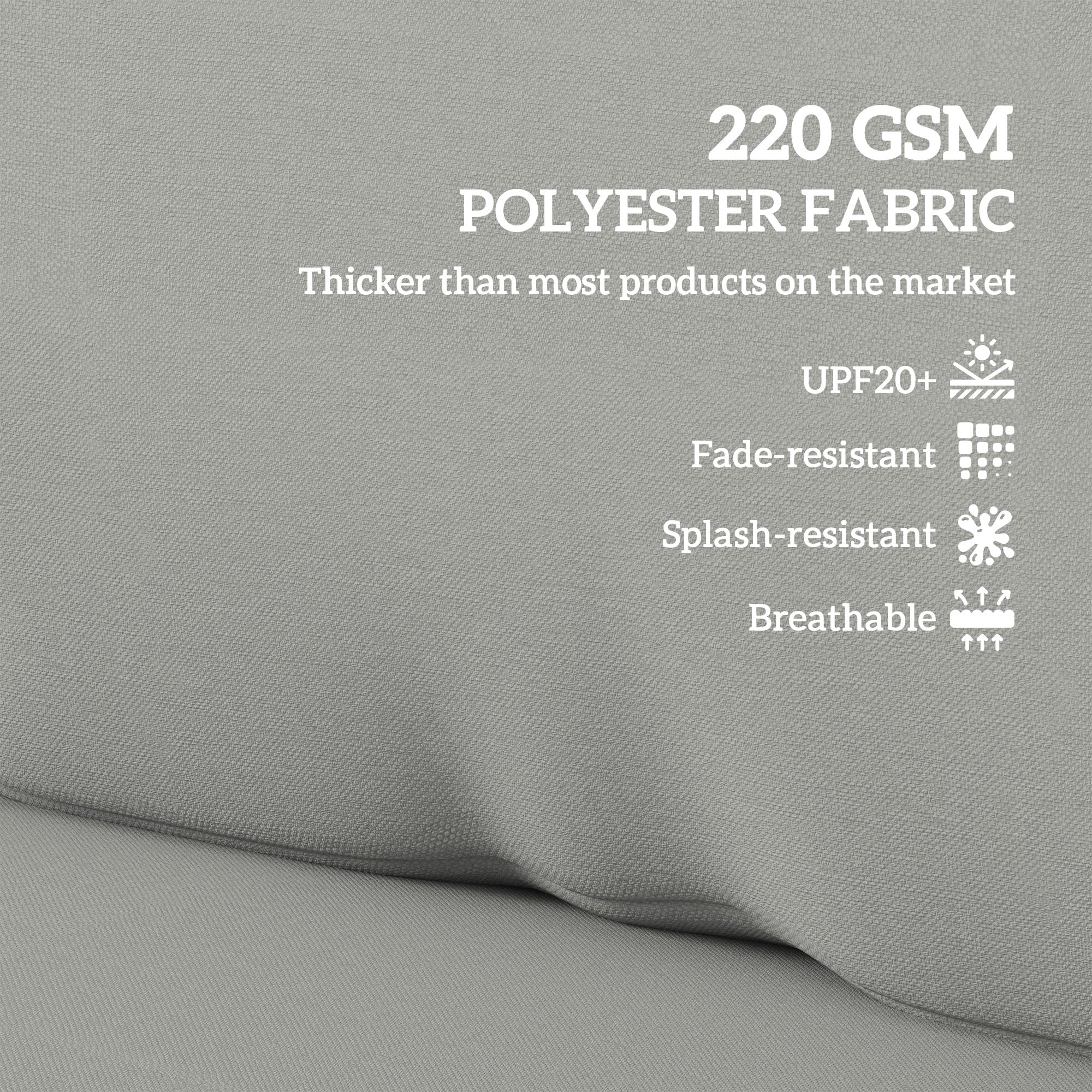 Light grey durable polyester seat cushion for pallet furniture cushions 120l x 80w made from 220gsm fabric