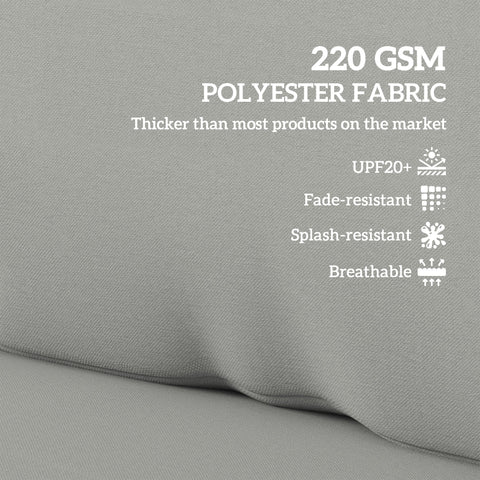 Light grey durable polyester seat cushion for pallet furniture cushions 120l x 80w made from 220gsm fabric