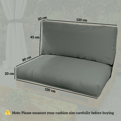 Gray outdoor seat cushion 120l x 80w for pallet furniture cushions by outsunny with upf20 plus fabric