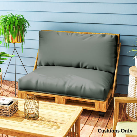 Dark gray plush outdoor seat cushions designed for 120l x 80w pallet furniture cushions by Outsunny