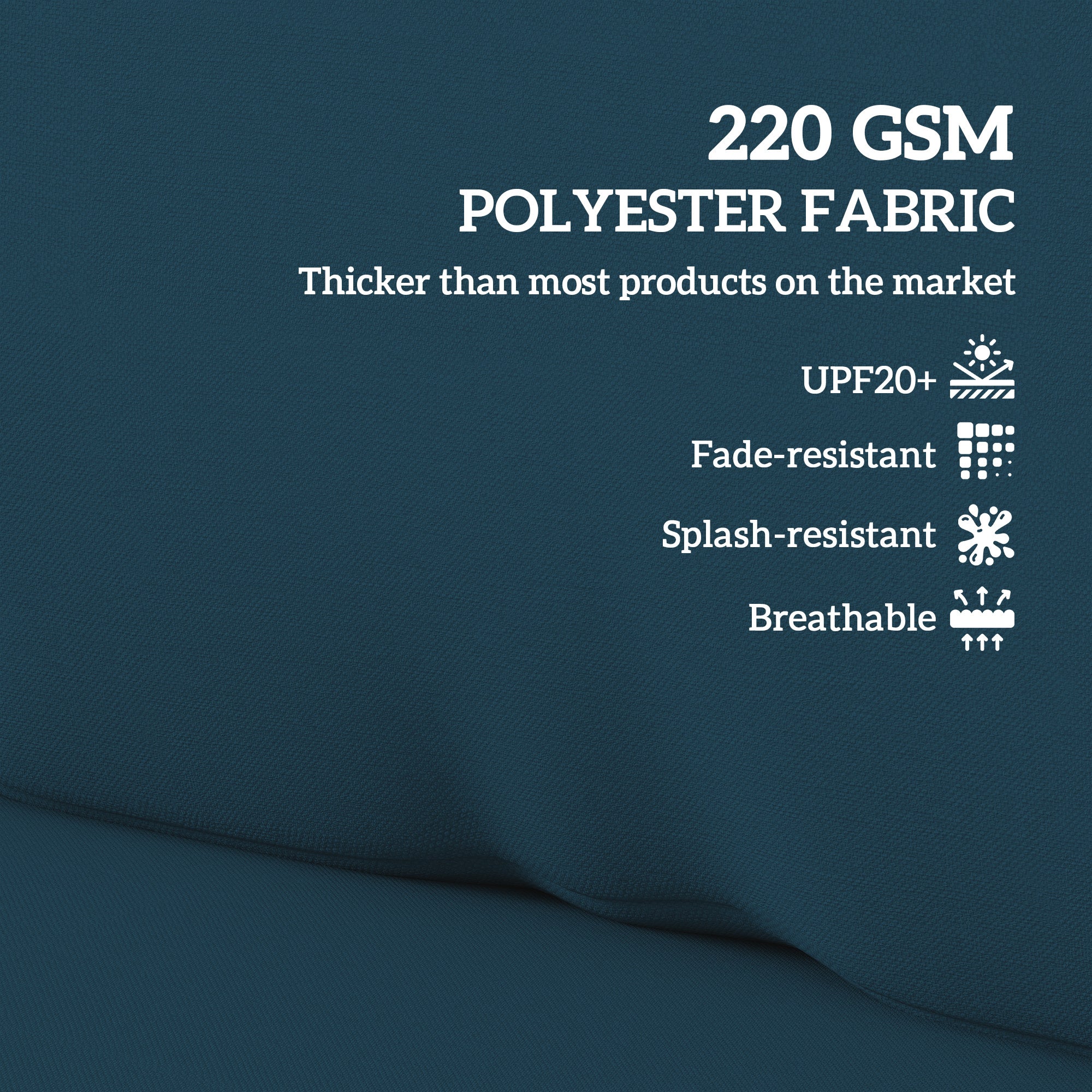 Dark teal 220 gsm polyester seat cushion for pallet furniture cushions 120l x 80w with thick durable weave