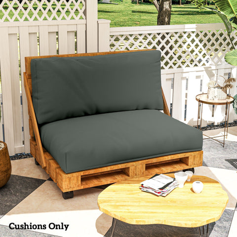 Dark gray outdoor seat cushions on wooden 120l x 80w pallet furniture cushions from outsunny with upf20 plus fabric