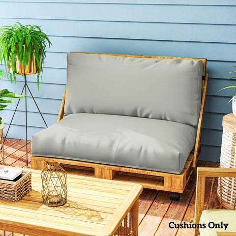 Gray outsunny 2 seater pallet furniture cushions with soft plush texture 20 cm thick seat cushion 120l x 80w