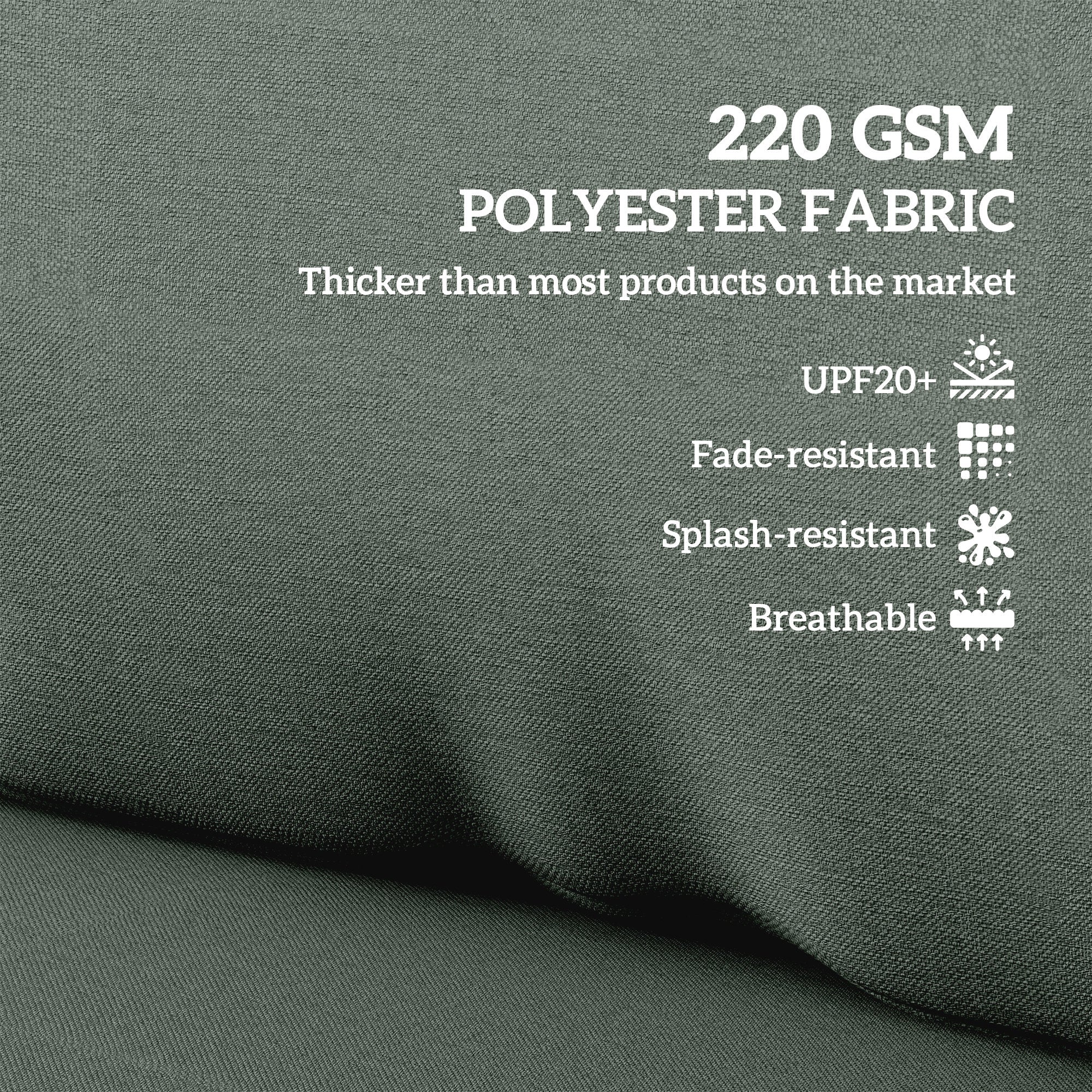 Dark green 220 gsm polyester seat cushion with textured weave for durable pallet furniture cushions 120l x 80w