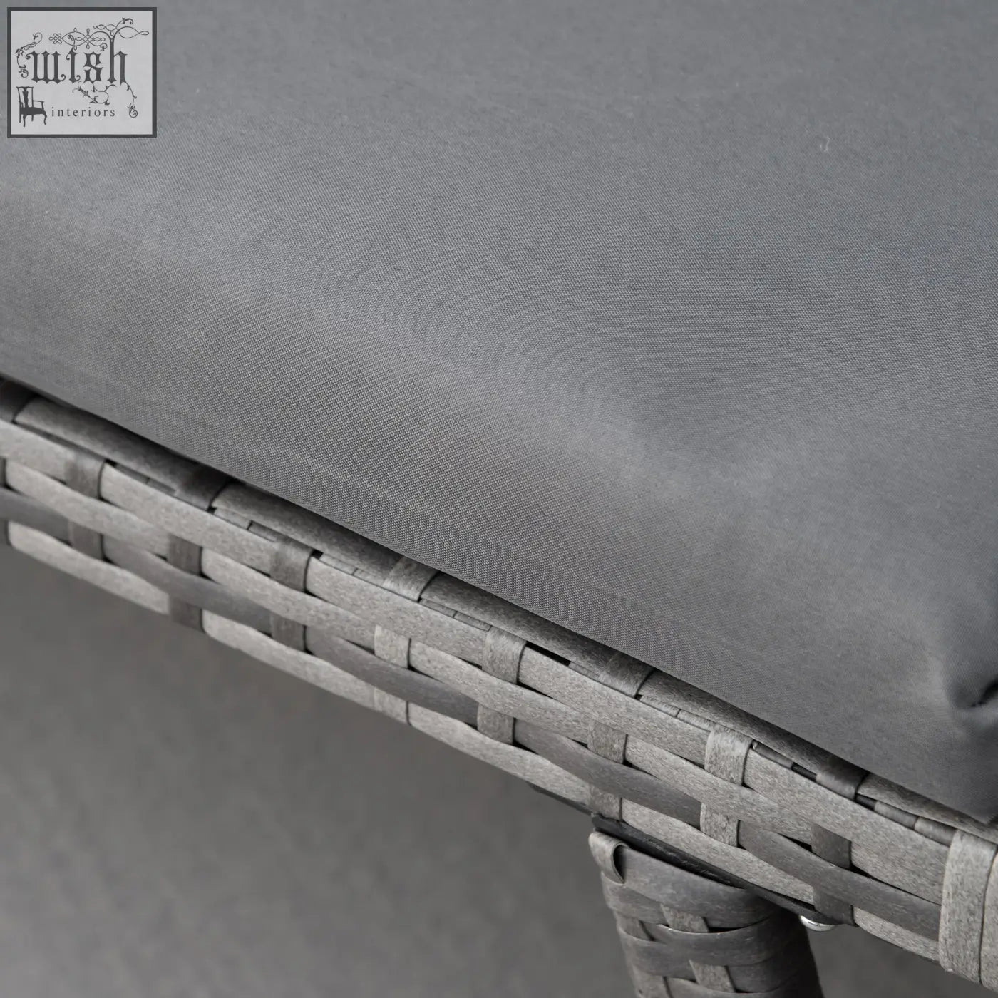 Gray woven wicker outdoor chair with matching gray cushion part of outsunny mixed grey 2-in-1 rattan sofa