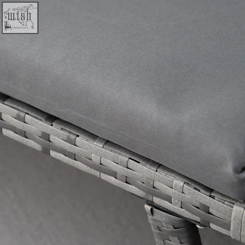 Gray woven wicker outdoor chair with matching gray cushion part of outsunny mixed grey 2-in-1 rattan sofa