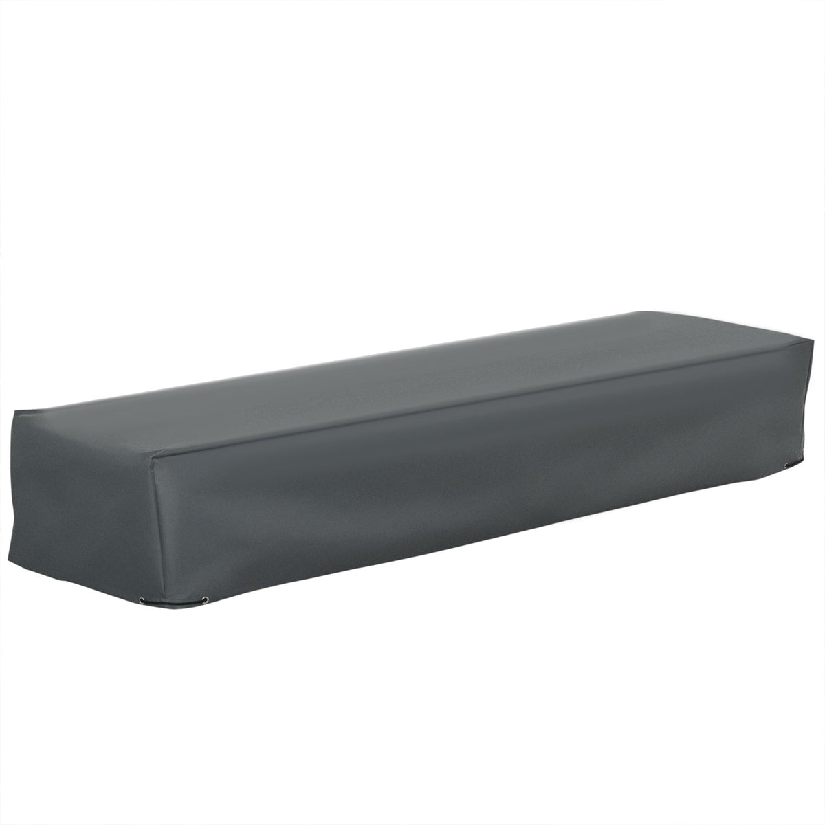 Dark gray rectangular outdoor bench cover made of durable high density oxford fabric for garden protection