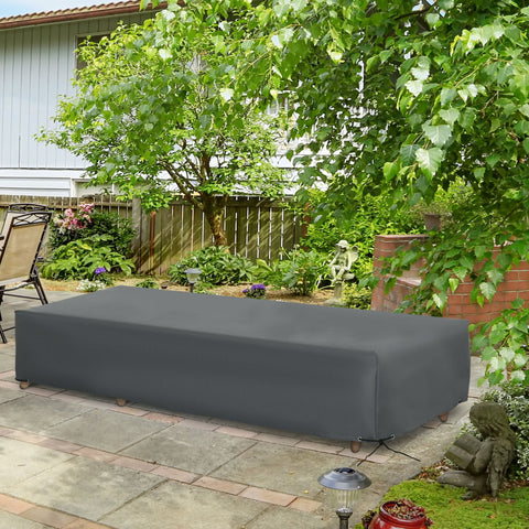 Dark gray outdoor patio sofa cover made of high density oxford fabric for water and uv resistance by outsunny