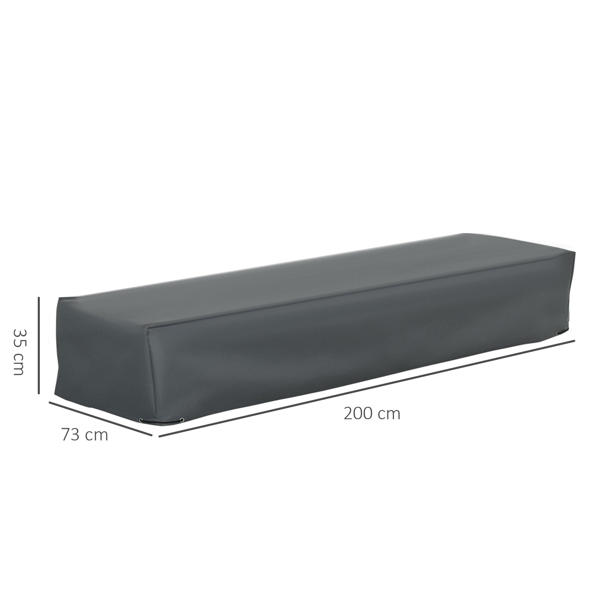 Outsunny dark gray outdoor bench cover made of high density oxford fabric 200x73x35cm water uv resistant