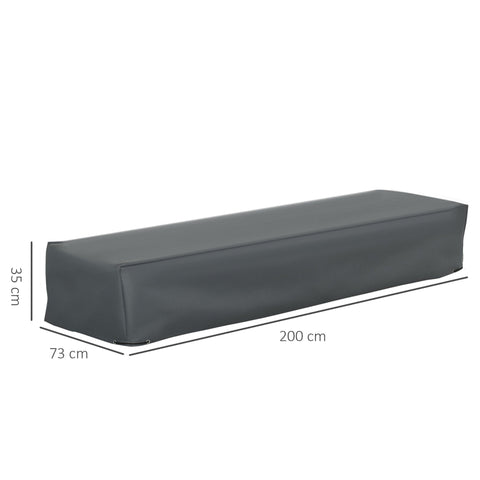 Outsunny dark gray outdoor bench cover made of high density oxford fabric 200x73x35cm water uv resistant