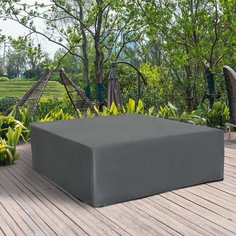 Dark gray rectangular outdoor furniture cover made of durable high density oxford fabric for garden rattan furniture protection