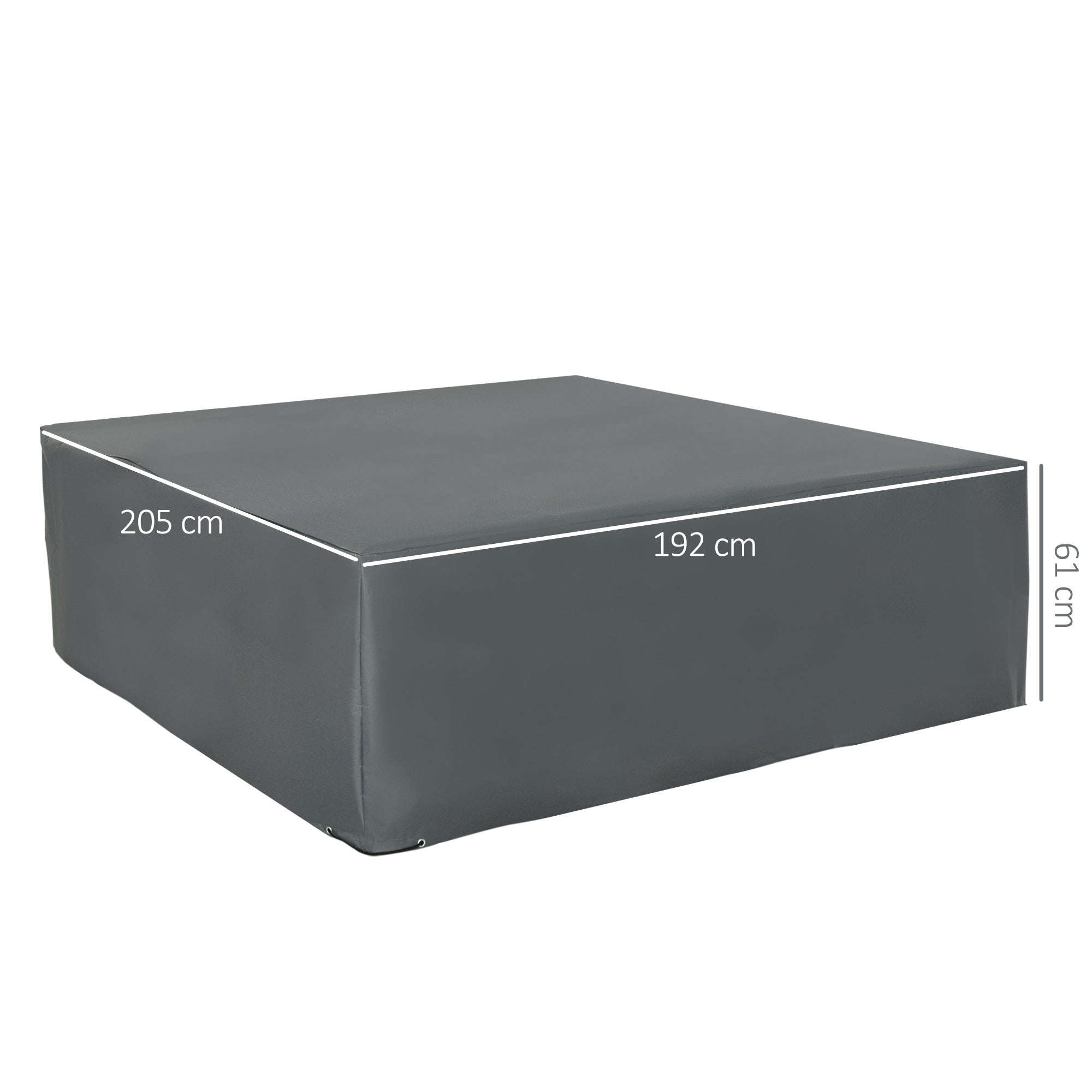 Dark gray outsunny outdoor garden rattan furniture cover made of high density oxford fabric 205x192x61 cm