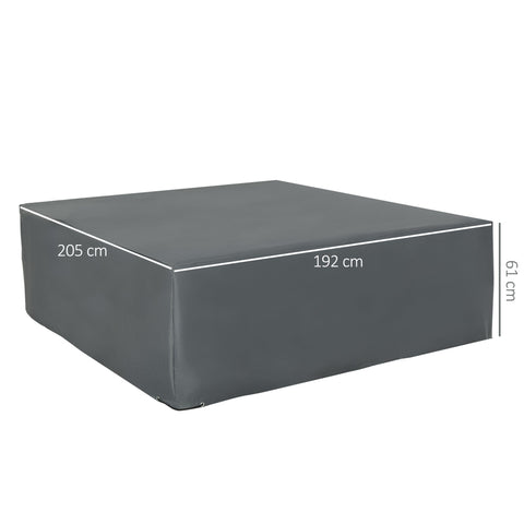 Dark gray outsunny outdoor garden rattan furniture cover made of high density oxford fabric 205x192x61 cm