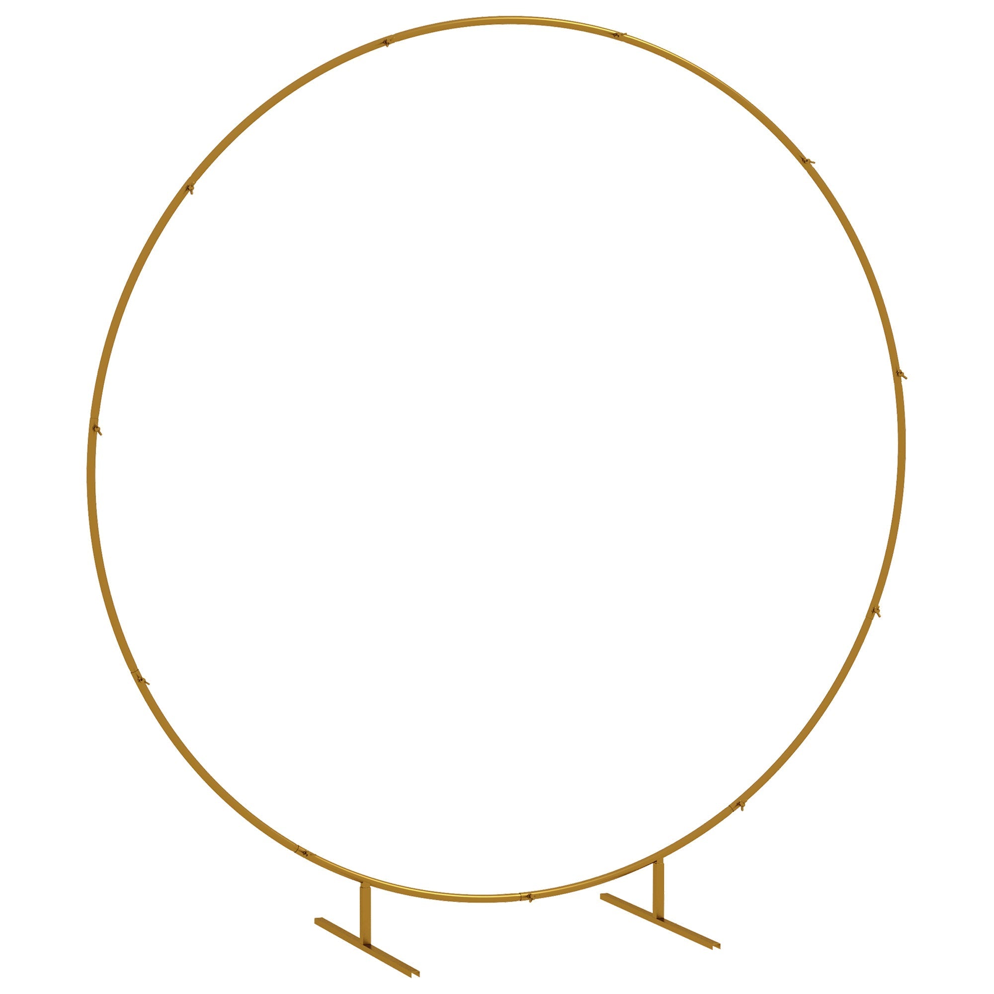 Outsunny 222cm gold tone wedding arch with gold tone painting circular metal design and two supporting legs for events