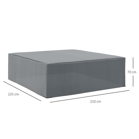 Gray rectangular outsunny outdoor garden rattan furniture cover made of high density oxford fabric with water uv resistance