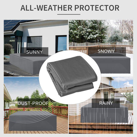 Durable gray oxford fabric outdoor garden rattan furniture cover water uv resistant 225x210cm by outsunny