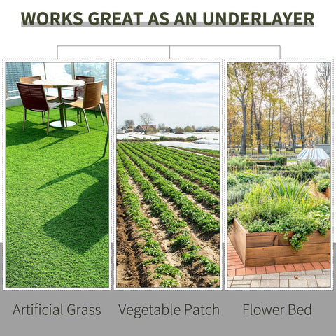 Green artificial grass underlayer with heavy duty weed control membrane for garden patios and landscaping use