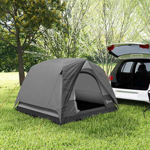 Outsunny dark gray dome tent with mesh windows ensure ventilation lightweight design and reinforced seams for camping