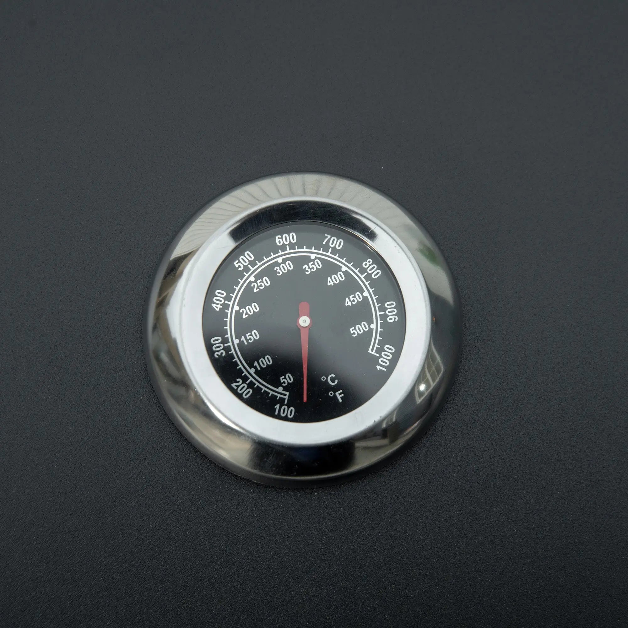 Outsunny 3 burner gas bbq grill with chrome thermometer dial shows temperature celsius for warming rack control