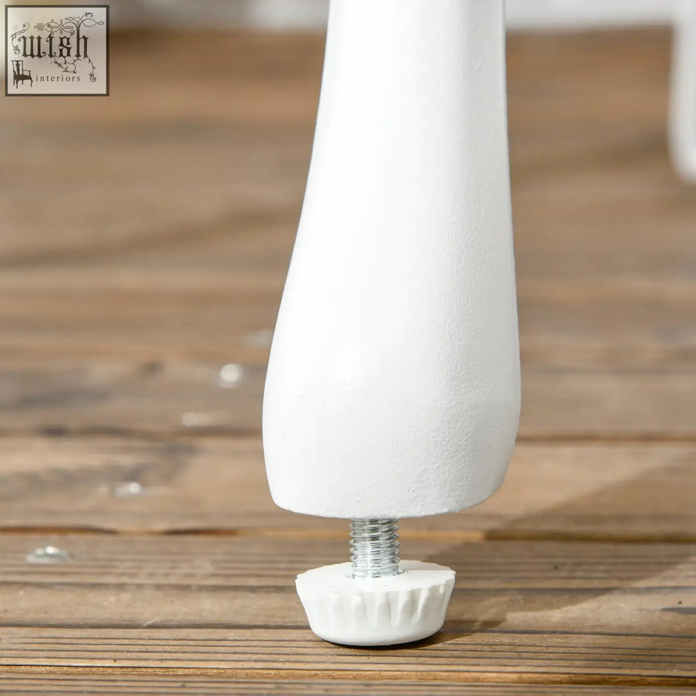 White plastic furniture leg with silver screw and cap for outsunny aluminium bistro set two chairs with cut-out leaf design