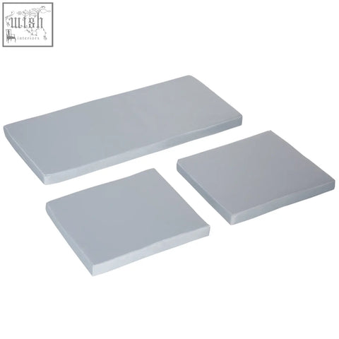 Outsunny 3 pcs grey foam seat cushions in varying sizes for single seat and double seat outdoor rattan furniture