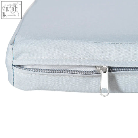 Light gray fabric single seat cushion with silver zipper for outsunny rattan outdoor garden furniture