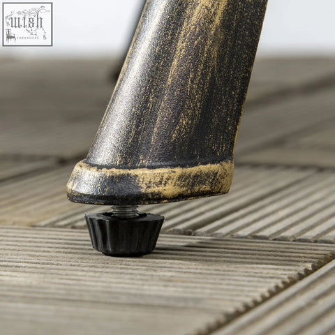 Antique brass-finished metal furniture leg with black adjustable foot from outsunny cast aluminium bistro set coffee table