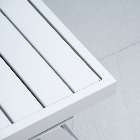 White slatted outdoor 3-seater sofa with adjustable backrest in grey garden furniture set by Outsunny