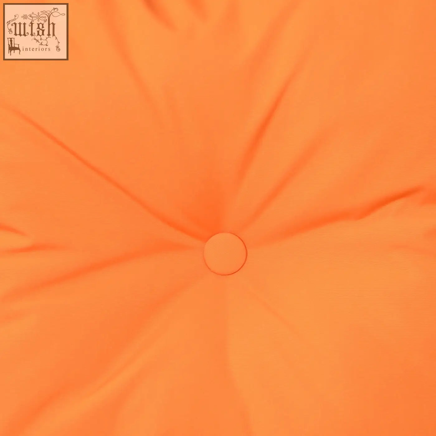 Bright orange tufted cushion with central button for outsunny rattan bistro set and storage coffee table outdoor use