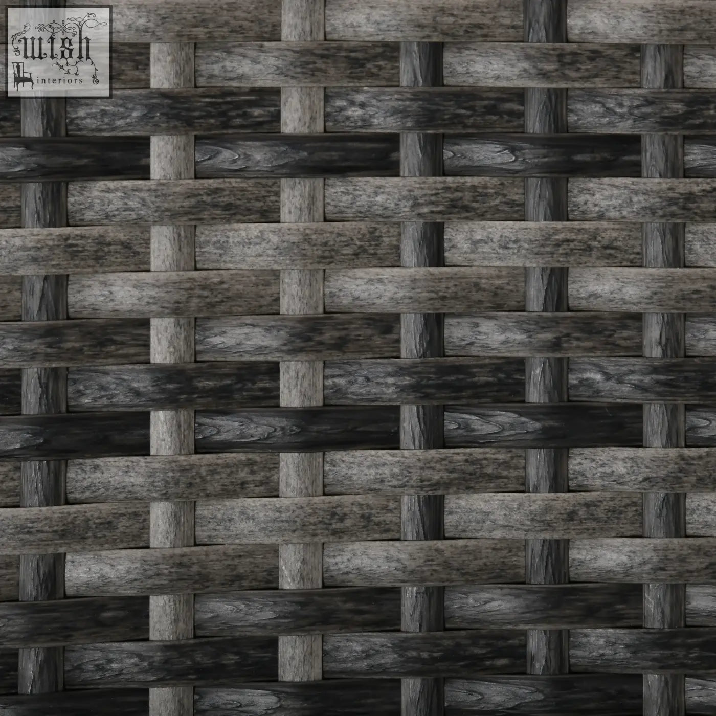 Gray woven wicker surface detail of outsunny rattan bistro set coffee table with rustic textured pattern